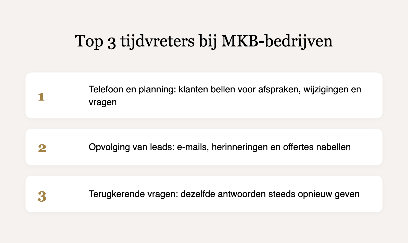 Top 3 tijdvreters bij MKB-bedrijven