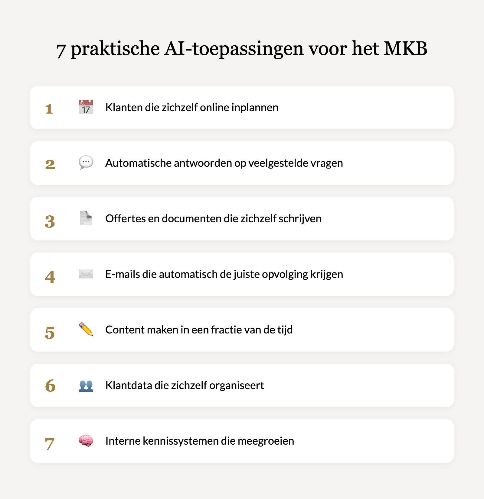 7 praktische AI-toepassingen voor het MKB