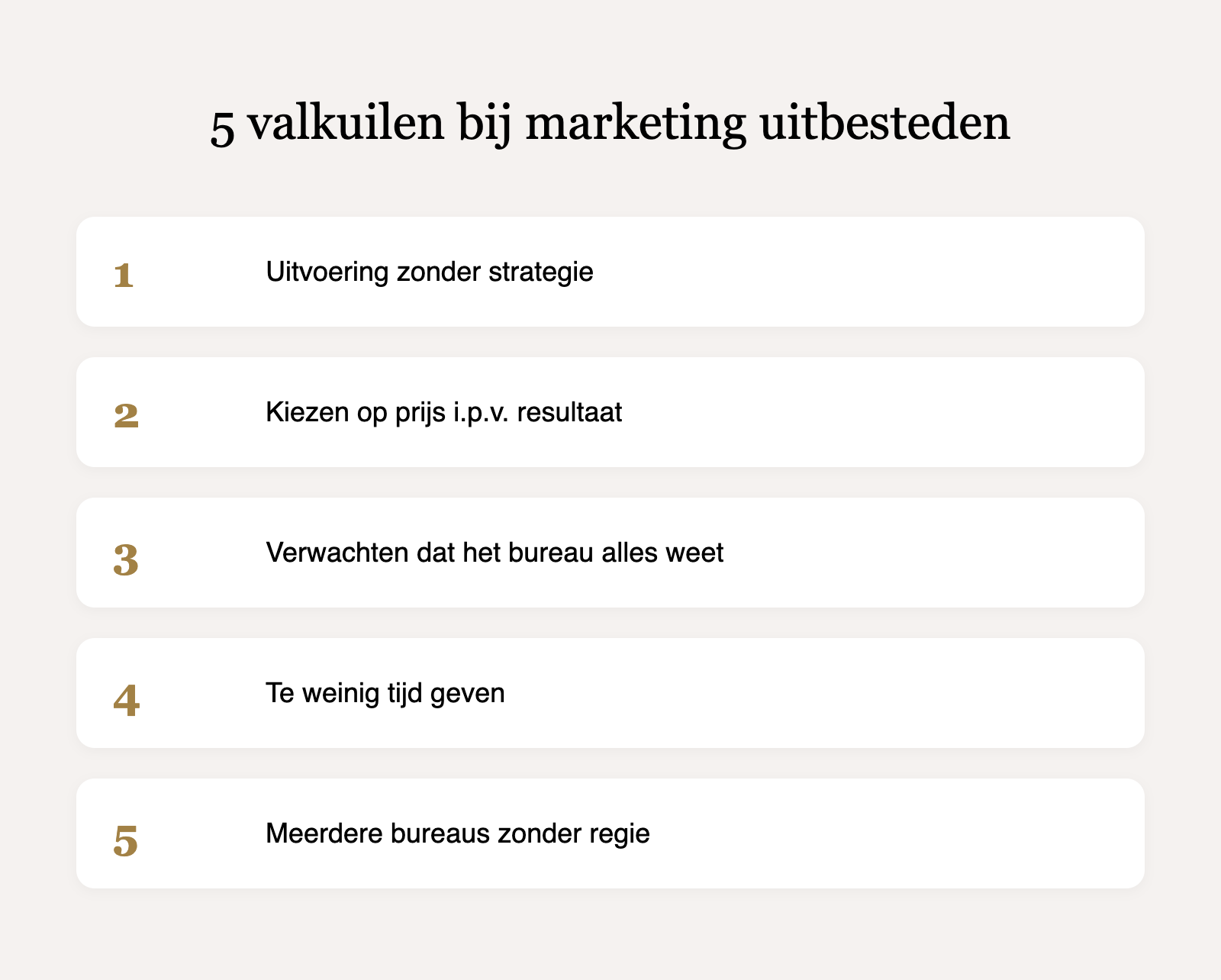Drie niveaus van marketing uitbesteden