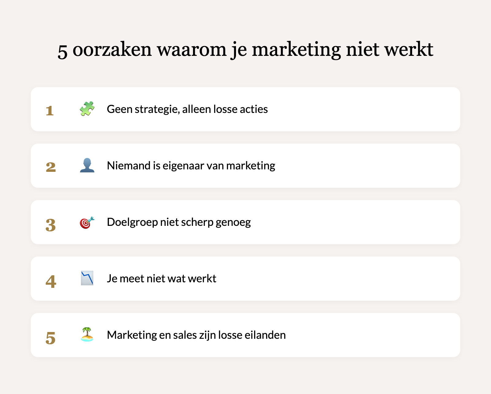 5 oorzaken waarom je marketing niet werkt